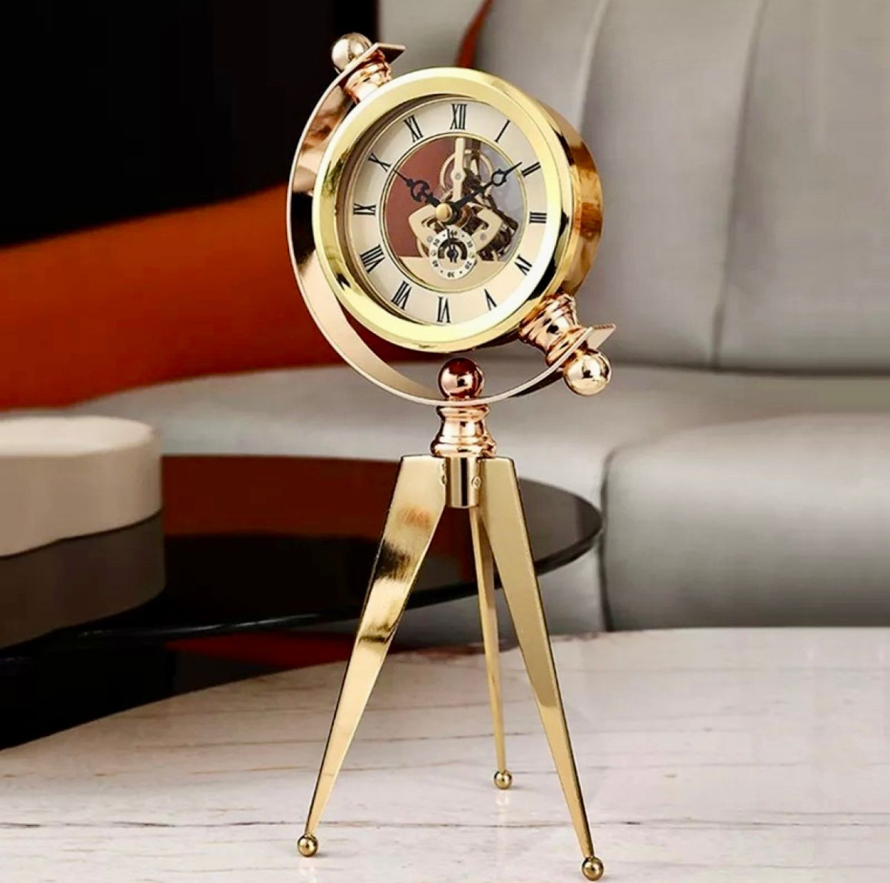 Vintage Gold Table Clock