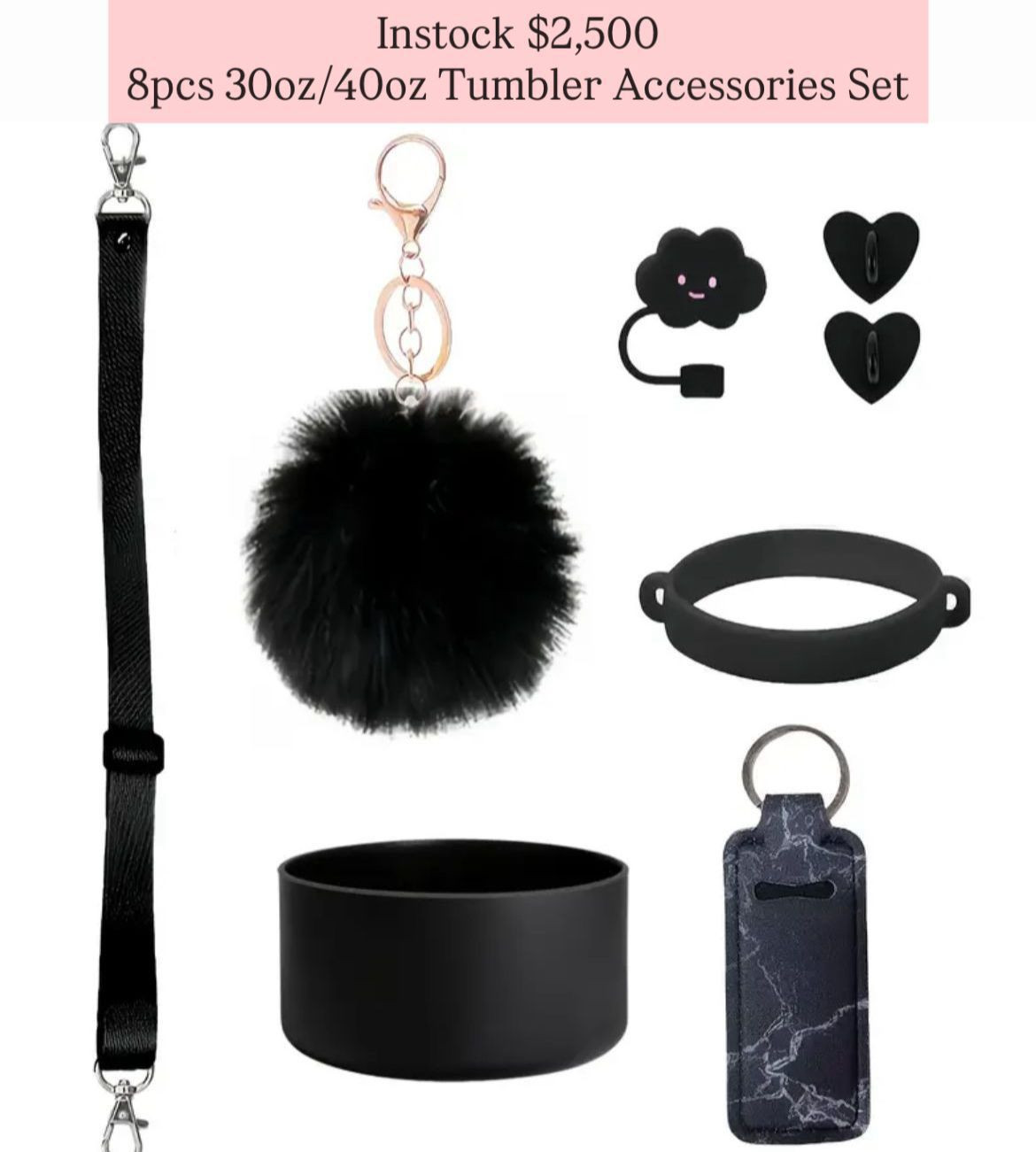 8 pc Tumbler Accessories (30oz/40oz)