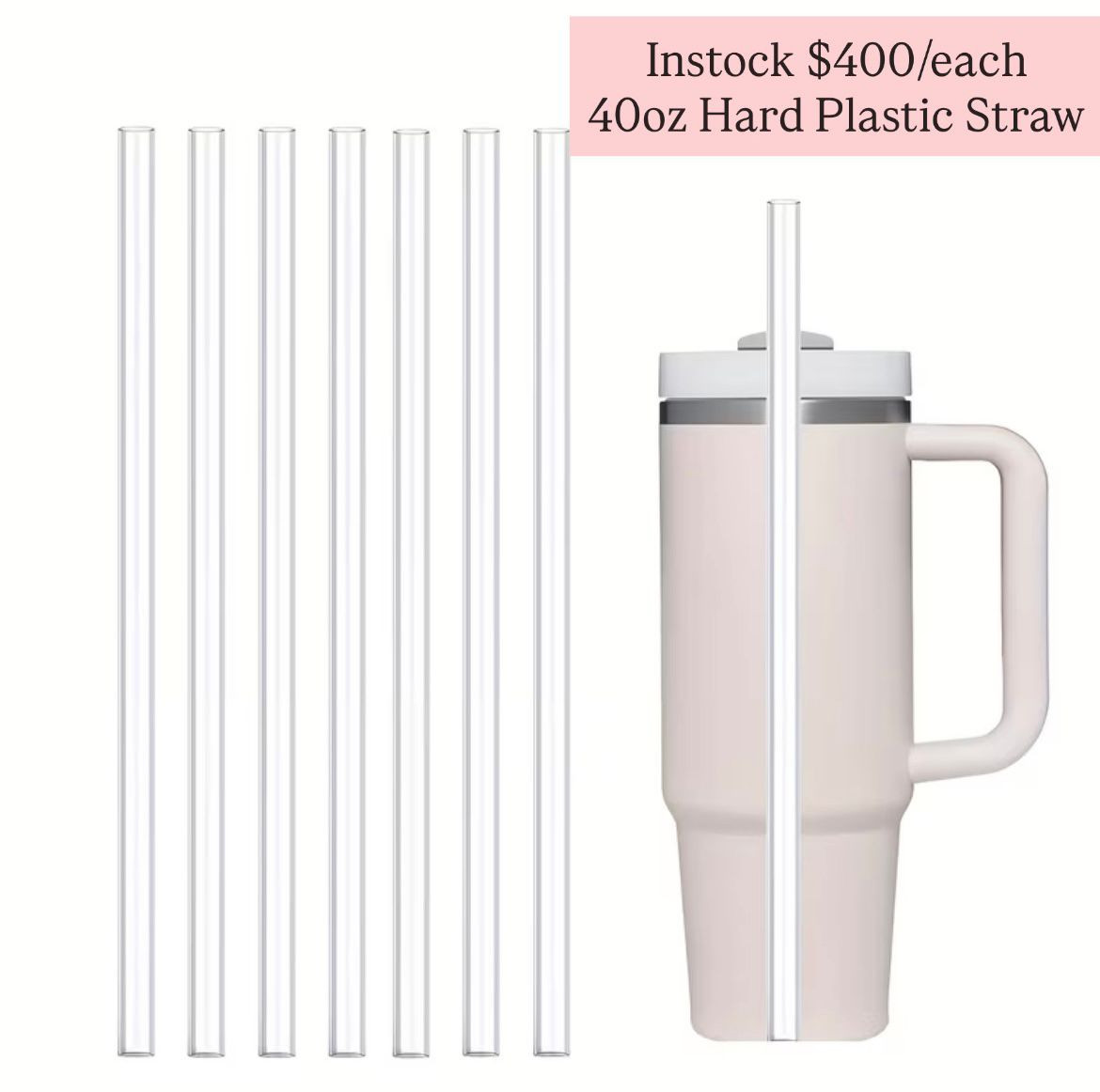 Tumbler Hard Plastic Straw ( 40oz)